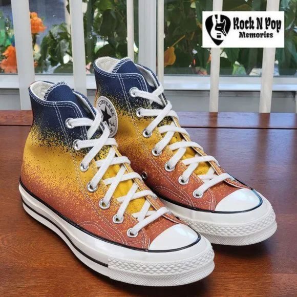 Converse Other - Converse Men's Chuck 70 Hi Canvas A03157C Fire Opal/Goldtone Multi Sizes